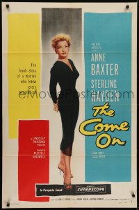 5k191 COME ON 1sh 1956 full-length image of very sexy bad girl Anne Baxter!