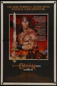 5k192 CONAN THE DESTROYER 1sh 1984 Arnold Schwarzenegger is the most powerful legend of all!