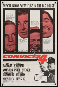 5k194 CONVICTS 4 1sh 1962 images of Sammy Davis Jr, Vincent Price, Ben Gazzara, Stuart Whitman!