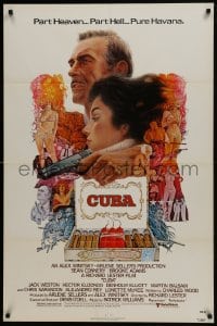 5k209 CUBA 1sh 1979 cool artwork of Sean Connery & Brooke Adams and dynamite cigars by Ted CoConis!