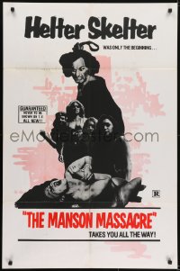 5k212 CULT 1sh R1976 Kentucky Jones, exploitation images from The Manson Massacre, Helter Skelter!