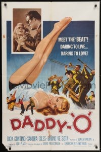 5k215 DADDY-O 1sh 1959 great art of sexy girl beatnik & band, daring to live, daring to love!