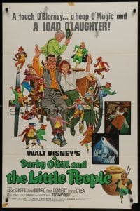 5k219 DARBY O'GILL & THE LITTLE PEOPLE 1sh R1969 Disney, Sean Connery, it's leprechaun magic!