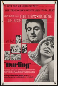 5k223 DARLING 1sh 1965 Julie Christie, Laurence Harvey, Dirk Bogarde, John Schlesinger!
