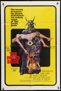 5k238 DEVIL'S BRIDE 1sh 1968 wild art, the union of the beauty of woman and the demon of darkness!