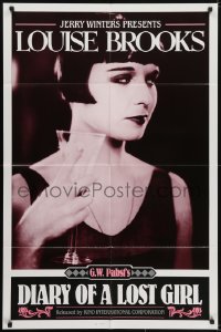 5k239 DIARY OF A LOST GIRL 1sh R1982 best c/u of bad girl Louise Brooks, G.W. Pabst classic!