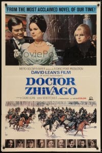 5k251 DOCTOR ZHIVAGO style B 1sh 1965 Omar Sharif, Julie Christie, top cast, Lean English epic!