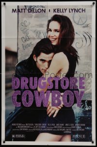 5k265 DRUGSTORE COWBOY 1sh 1989 Matt Dillon & sexy Kelly Lynch, directed by Gus Van Sant!
