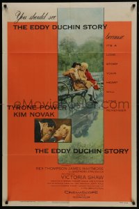 5k274 EDDY DUCHIN STORY 1sh 1956 Tyrone Power & Kim Novak in a love story you will remember!