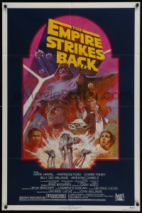 5k279 EMPIRE STRIKES BACK NSS style 1sh R1982 George Lucas sci-fi classic, cool artwork by Tom Jung!