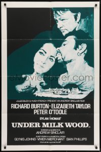 5k915 UNDER MILK WOOD English 1sh 1973 Richard Burton, Elizabeth Taylor, O'Toole, from Dylan Thomas play!