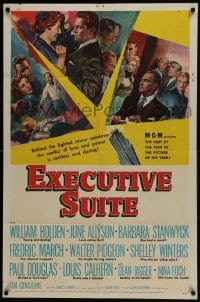 5k290 EXECUTIVE SUITE 1sh 1954 William Holden, Barbara Stanwyck, Fredric March, June Allyson!