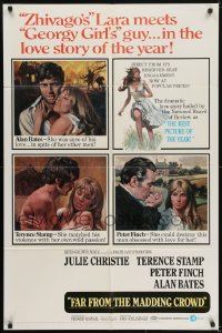 5k295 FAR FROM THE MADDING CROWD 1sh 1968 Julie Christie, Terence Stamp, Peter Finch, Schlesinger!