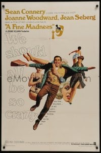 5k304 FINE MADNESS 1sh 1966 Sean Connery can out-fox Joanne Woodward, Jean Seberg & them all!
