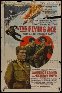 5k314 FLYING ACE 1sh 1926 cool all-black aviation, the greatest airplane thriller ever produced!