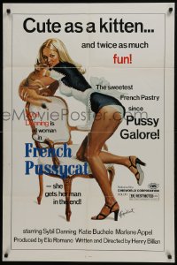 5k320 FRENCH PUSSYCAT 1sh 1977 sexy Sybil Danning is the sweetest French pastry since Pussy Galore!