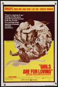 5k342 GIRLS ARE FOR LOVING style B 1sh 1973 Cheri Caffaro, a duel against a female murder machine!