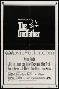5k347 GODFATHER 1sh 1972 Francis Ford Coppola crime classic, great art by S. Neil Fujita!