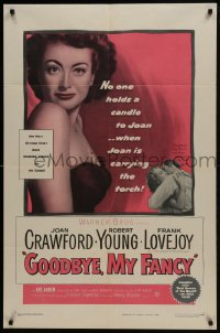 5k354 GOODBYE MY FANCY 1sh 1951 no one holds a candle to sexiest Joan Crawford & Robert Young!