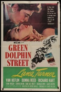 5k359 GREEN DOLPHIN STREET 1sh 1947 sexy Lana Turner, Van Heflin, written by Samson Raphaelson!