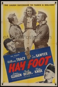 5k371 HAY FOOT 1sh 1941 William Tracy, Sawyer, Gleason, Knox, laugh successor to Tanks a Million!