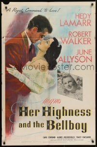 5k376 HER HIGHNESS & THE BELLBOY 1sh 1945 sexy Hedy Lamarr, Robert Walker, June Allyson