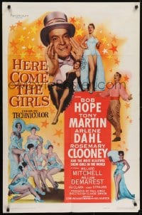 5k378 HERE COME THE GIRLS 1sh 1953 Bob Hope, Tony Martin & most beautiful showgirls!