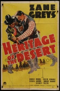 5k379 HERITAGE OF THE DESERT style A 1sh 1939 Zane Grey, Donald Woods, Evelyn Venable, Russell Hayden