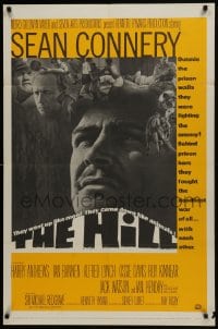 5k385 HILL 1sh 1965 directed by Sidney Lumet, great photo montage with close-up of Sean Connery!