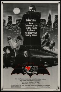 5k490 LOVE AT FIRST BITE 1sh 1979 AIP, wacky vampire image of George Hamilton as Dracula!