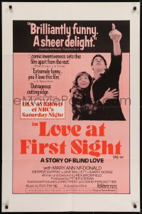 5k491 LOVE AT FIRST SIGHT 1sh 1977 Mary Ann McDonald, Dan Akroyd of NBC's Saturday Night Live!