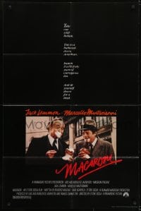 5k503 MACARONI 1sh 1985 image of wacky Jack Lemmon and Marcello Mastroianni, Scola'c Maccheroni!