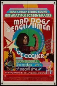 5k505 MAD DOGS & ENGLISHMEN 1sh 1971 Joe Cocker, rock 'n' roll, cool poster design!