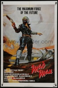 5k506 MAD MAX 1sh R1983 art of wasteland cop Mel Gibson, George Miller Australian action classic!