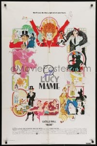5k509 MAME 1sh 1974 Lucille Ball, from Broadway musical, cool Bob Peak artwork!