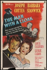 5k518 MAN WITH A CLOAK 1sh 1951 what strange hold did Joseph Cotten have over Barbara Stanwyck!