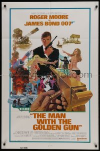 5k520 MAN WITH THE GOLDEN GUN East Hemi 1sh 1974 Roger Moore as James Bond by Robert McGinnis!