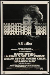 5k523 MARATHON MAN 1sh 1976 cool image of Dustin Hoffman, John Schlesinger classic thriller!