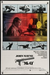 5k537 McQ 1sh 1974 John Sturges, John Wayne is a busted cop with an unlicensed gun!