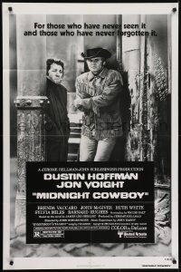 5k541 MIDNIGHT COWBOY 1sh R1980 Dustin Hoffman, Jon Voight, John Schlesinger classic!