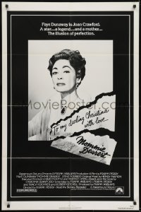 5k553 MOMMIE DEAREST 1sh 1981 great portrait of Faye Dunaway as legendary actress Joan Crawford!