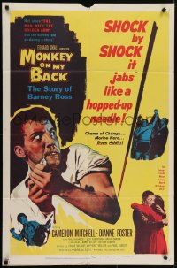 5k557 MONKEY ON MY BACK 1sh 1957 Cameron Mitchell chooses a woman over dope and kicks the habit!