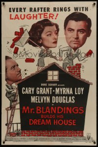 5k565 MR. BLANDINGS BUILDS HIS DREAM HOUSE 1sh R1954 Cary Grant, Myrna Loy & Melvyn Douglas!