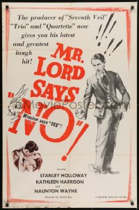 5k564 MR LORD SAYS NO 1sh 1952 Stanley Holloway, English comedy directed by Muriel Box!