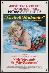 5k571 MY PLEASURE IS MY BUSINESS 1sh 1974 sexy Xaviera Hollander, authoress of Happy Hooker!