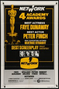 5k584 NETWORK awards 1sh 1976 written by Paddy Cheyefsky, William Holden, Sidney Lumet classic!