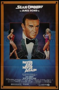5k588 NEVER SAY NEVER AGAIN 1sh 1983 art of Sean Connery as James Bond 007 by Obrero!