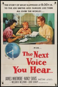 5k592 NEXT VOICE YOU HEAR 1sh 1950 James Whitmore, Nancy Davis & God on the radio!