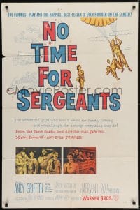 5k604 NO TIME FOR SERGEANTS 1sh 1958 Andy Griffith, wacky Air Force paratrooper artwork!