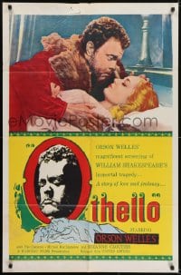 5k631 OTHELLO 1sh 1955 Orson Welles in the title role w/pretty Fay Compton, Shakespeare!